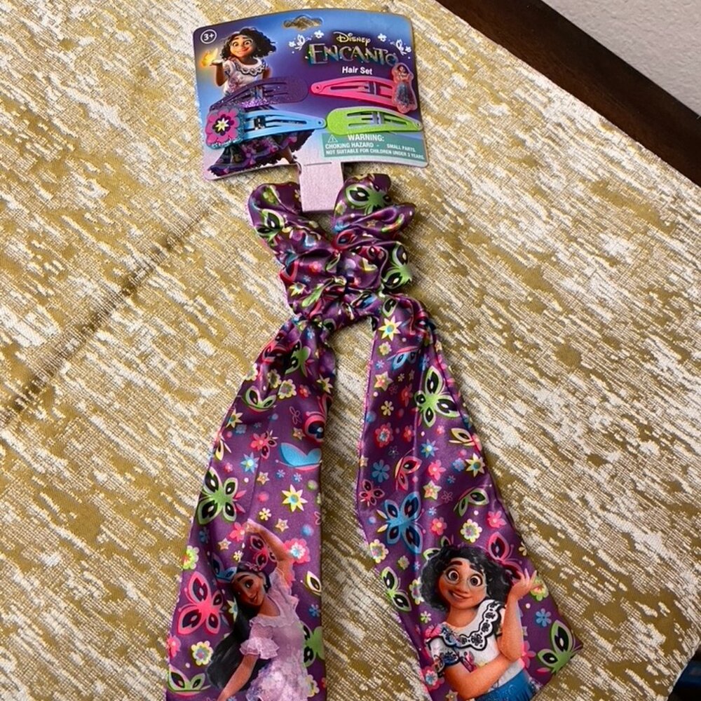 Disney Encanto 4 Pack Hair Barrettes & Scrunchie